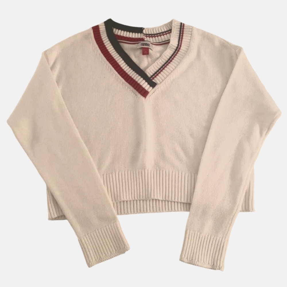 Tommy Hilfiger Varsity cropped sweater Size L - Picture 4 of 9